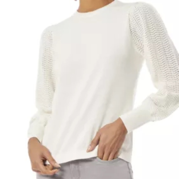 Jones New York Sweaters - Jones New York Cream Sweater with Stitch Sleeves